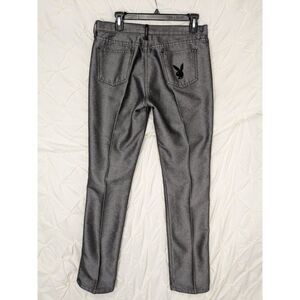 Vintage Playboy Bunny Jeans Pants‎ 32x32 Y2K 90s Made in USA Gray Women's